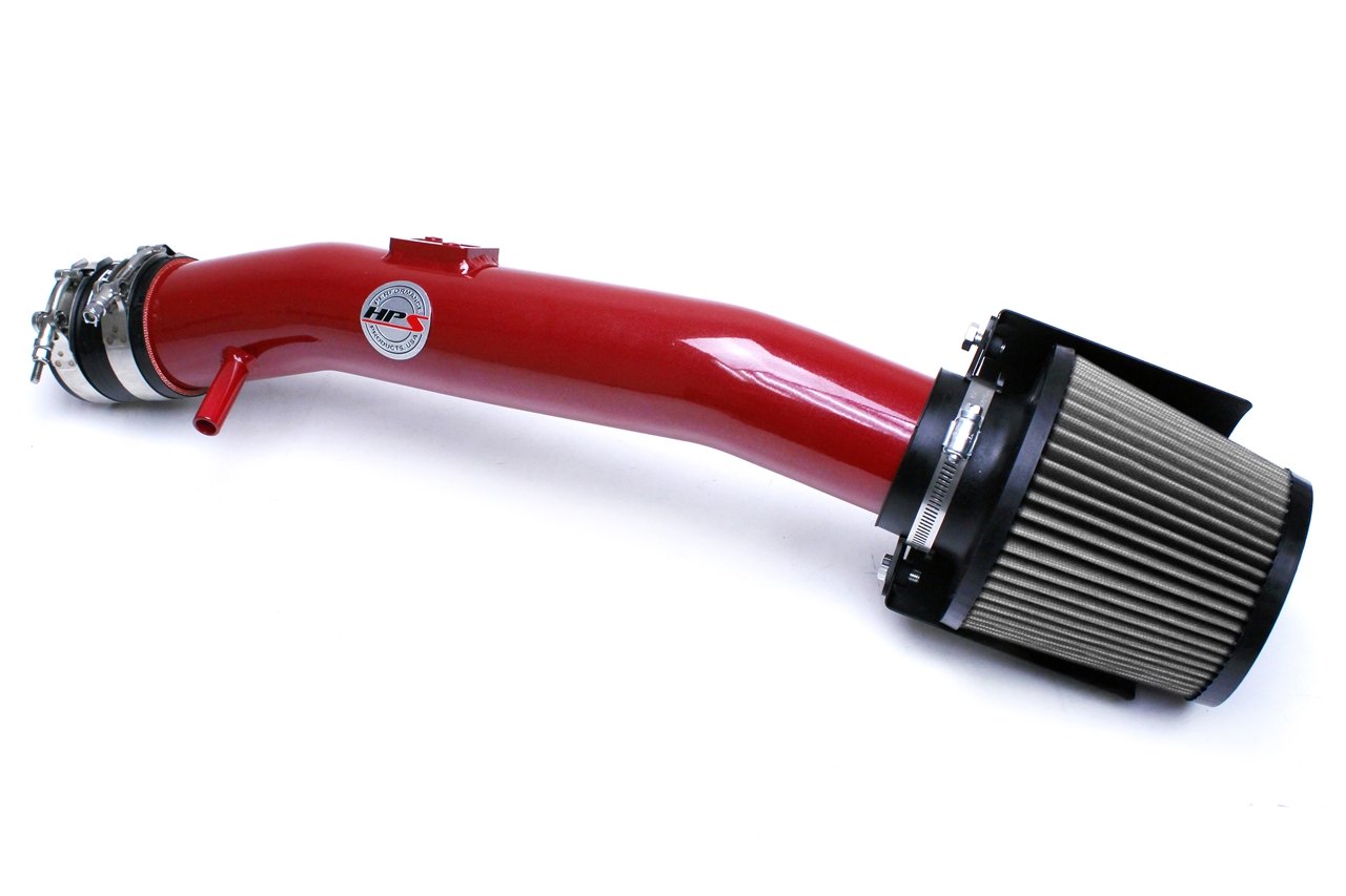 HPS Shortram Air Intake Kit 2004-2006 Nissan Altima V6 3.5L, Includes Heat Shield, Red