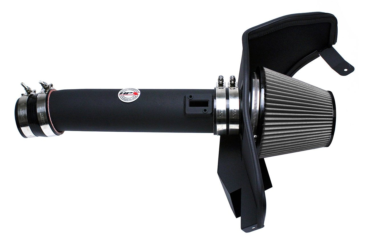 HPS Shortram Air Intake Kit 2011-2014 Ford Mustang 3.7L V6, Includes Heat Shield, Black