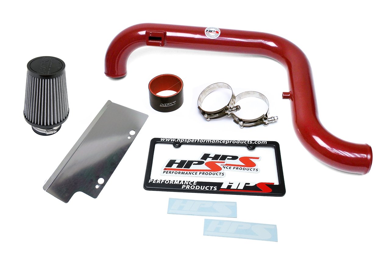 HPS Shortram Air Intake Kit 2006-2008 Volkswagen EOS 2.0T Turbo FSI Manual Trans., Includes Heat Shield, Red