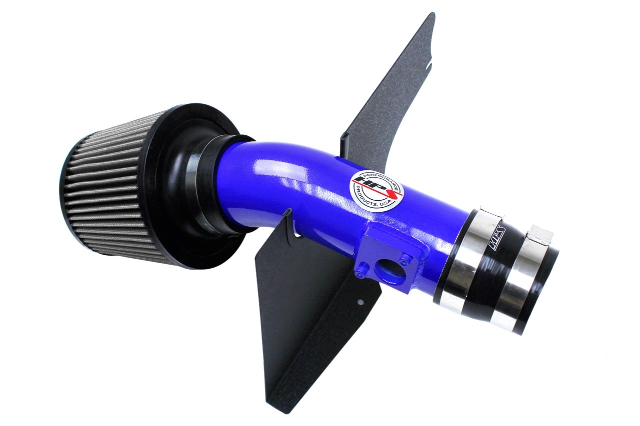 HPS Shortram Air Intake Kit 2008-2014 Subaru WRX 2.5L Turbo, Includes Heat Shield, Blue
