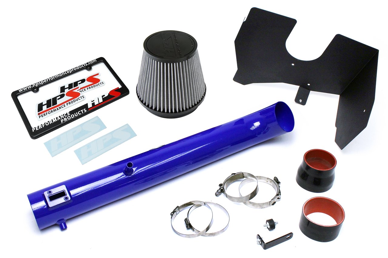 HPS Shortram Air Intake Kit 2005-2015 Nissan Xterra 4.0L V6, Includes Heat Shield, Blue