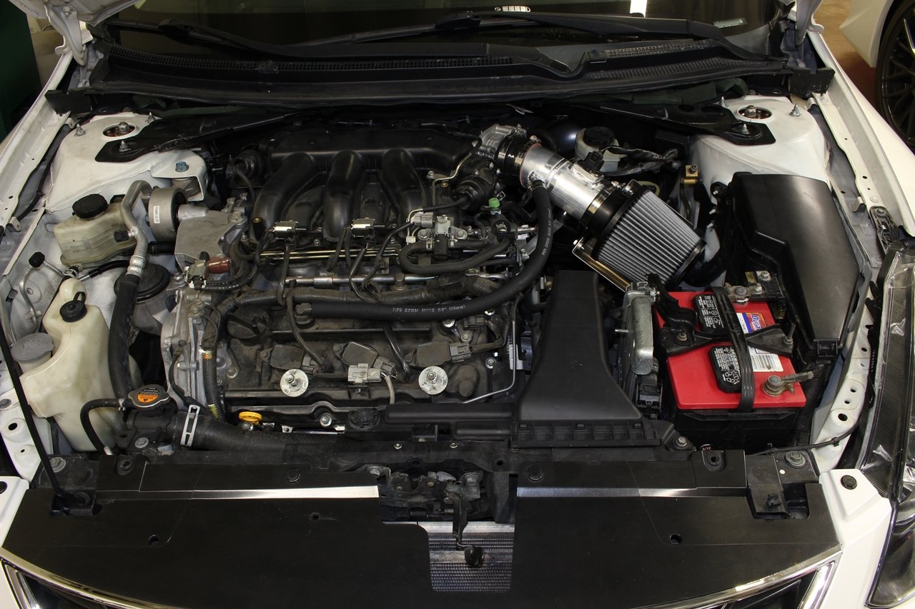 HPS Shortram Air Intake Kit 2007-2012 Nissan Altima V6 3.5L, Includes Heat Shield, Red