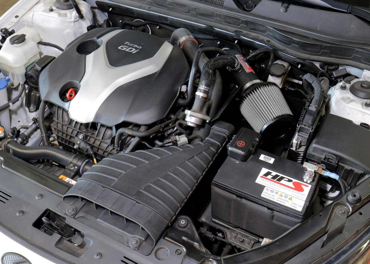 HPS Shortram Air Intake Kit 2011-2014 Hyundai Sonata 2.0L Turbo, Includes Heat Shield, Black