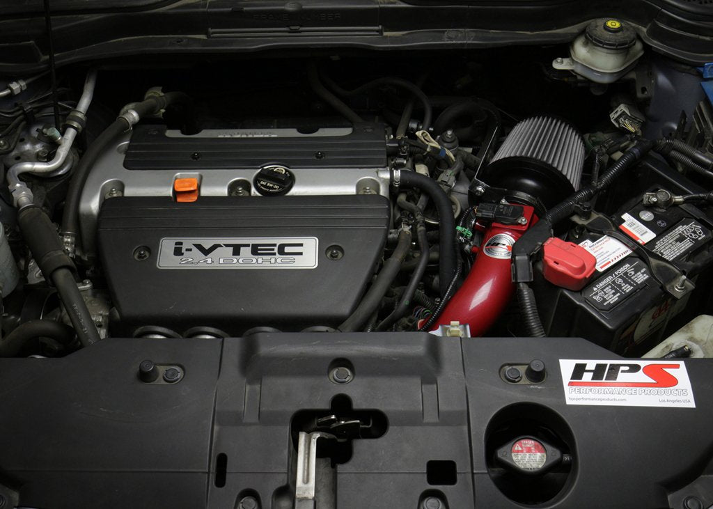 HPS Shortram Air Intake Kit 2007-2009 Honda CR-V 2.4L, Includes Heat Shield, Red