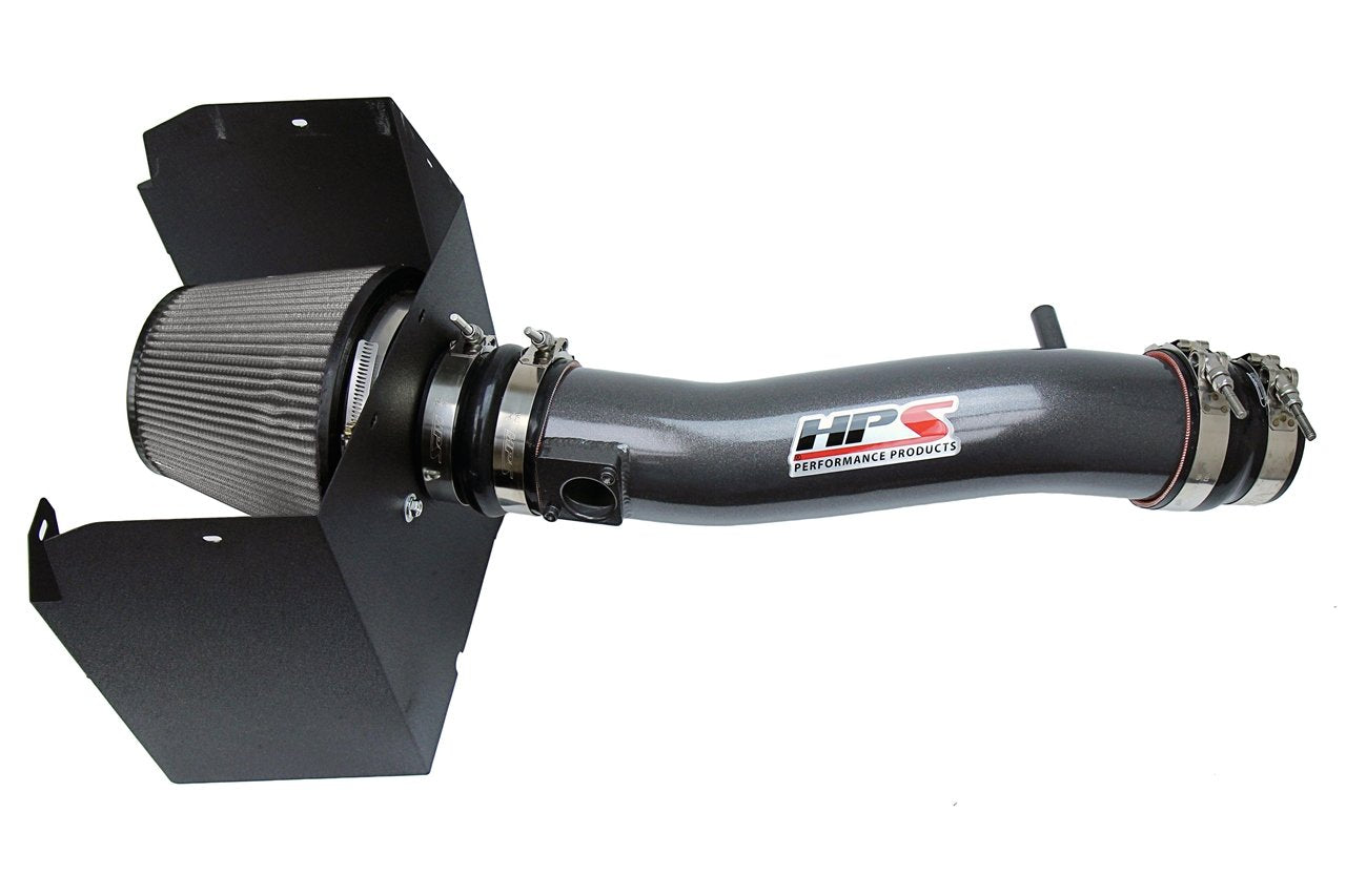 HPS Shortram Air Intake Kit 2016-2019 Toyota Tacoma 3.5L V6, Includes Heat Shield, Gunmetal