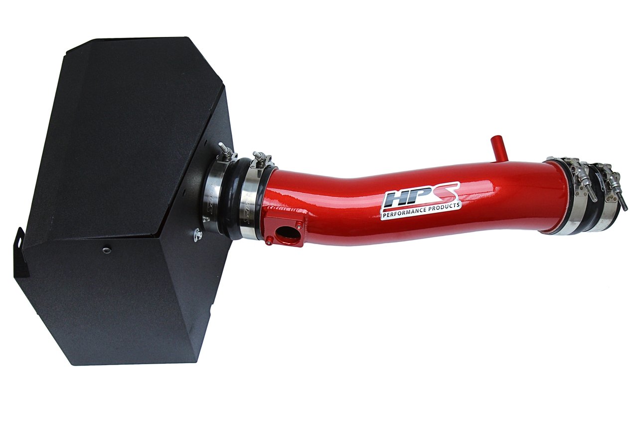 HPS Shortram Air Intake Kit 2016-2019 Toyota Tacoma 3.5L V6, Includes Heat Shield, Red