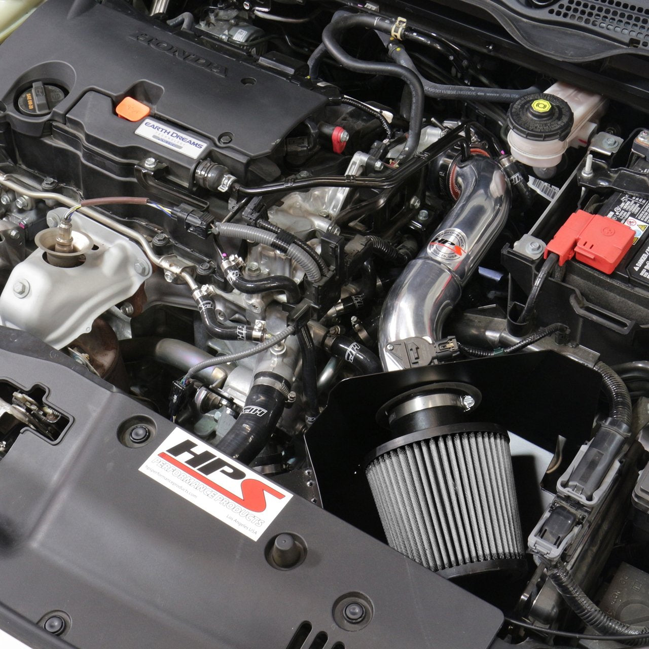 HPS Shortram Air Intake Kit 2016-2019 Honda Civic 2.0L Non Turbo, Includes Heat Shield, Polish