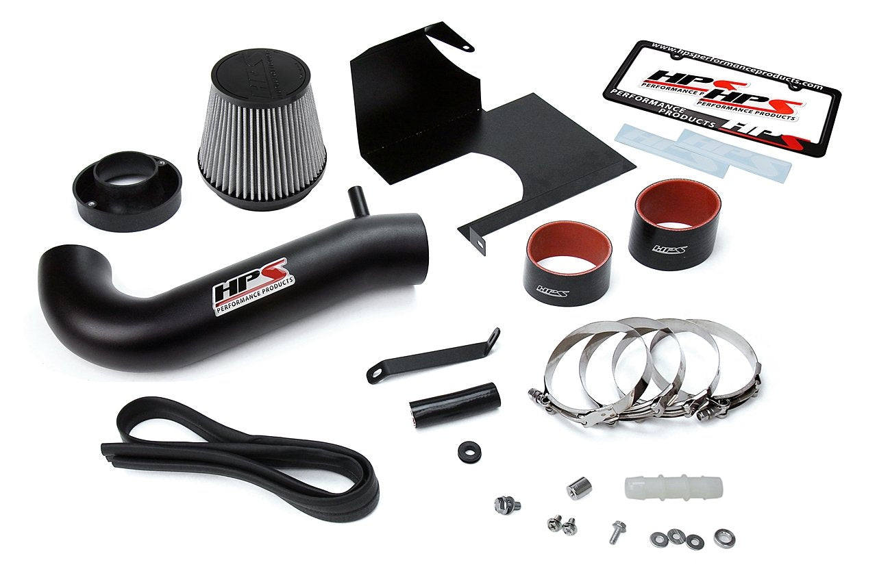 HPS Shortram Air Intake Kit 2011-2017 Chrysler 300C 5.7L V8 except Shaker Hood, Includes Heat Shield, Black