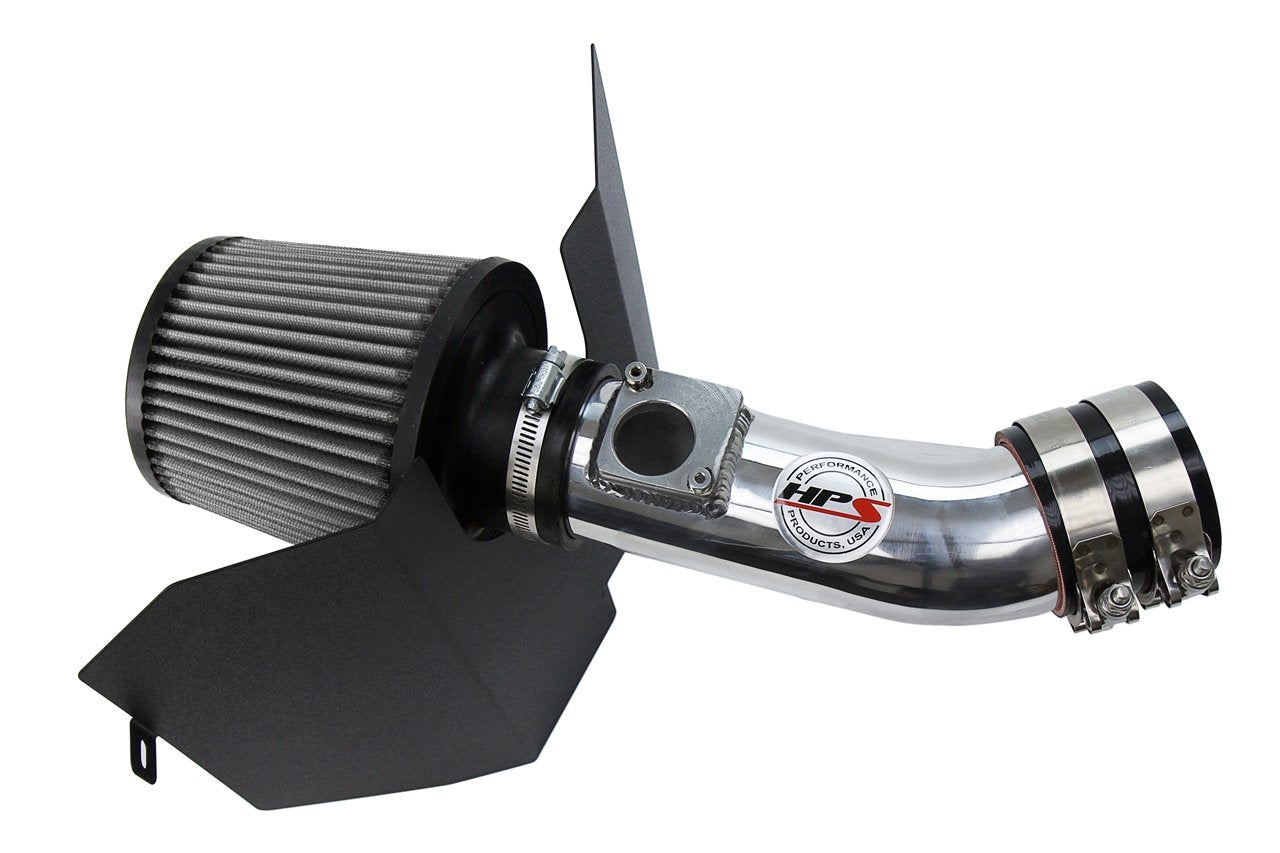 HPS Shortram Air Intake Kit 2002-2005 Subaru Impreza WRX 2.0L Turbo, Includes Heat Shield, Polish