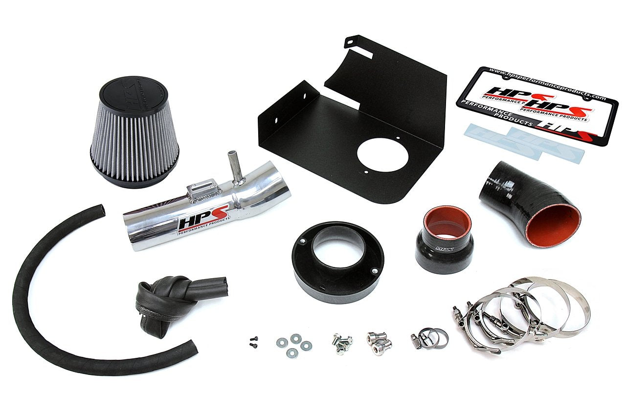 HPS Shortram Air Intake Kit 2004-2009 Mazda B4000 4.0L V6, Includes Heat Shield, Polish