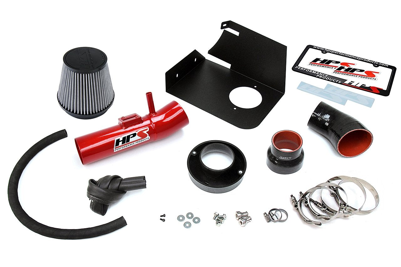 HPS Shortram Air Intake Kit 2004-2009 Mazda B4000 4.0L V6, Includes Heat Shield, Red