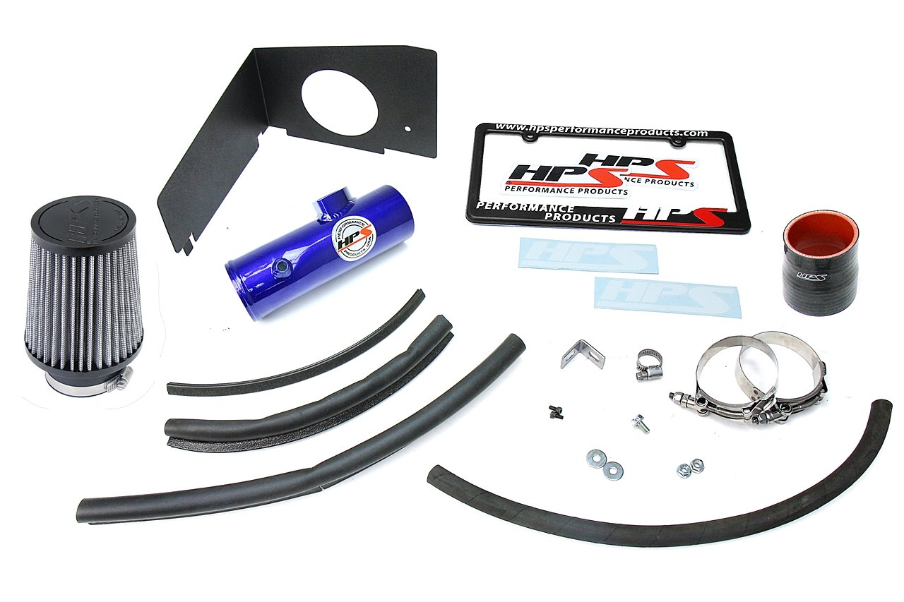HPS Shortram Air Intake Kit 2017-2018 Toyota Yaris iA 1.5L, Includes Heat Shield, Blue