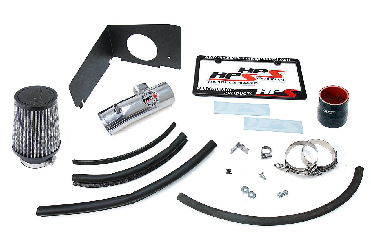 HPS Shortram Air Intake Kit 2017-2018 Toyota Yaris iA 1.5L, Includes Heat Shield, Polish