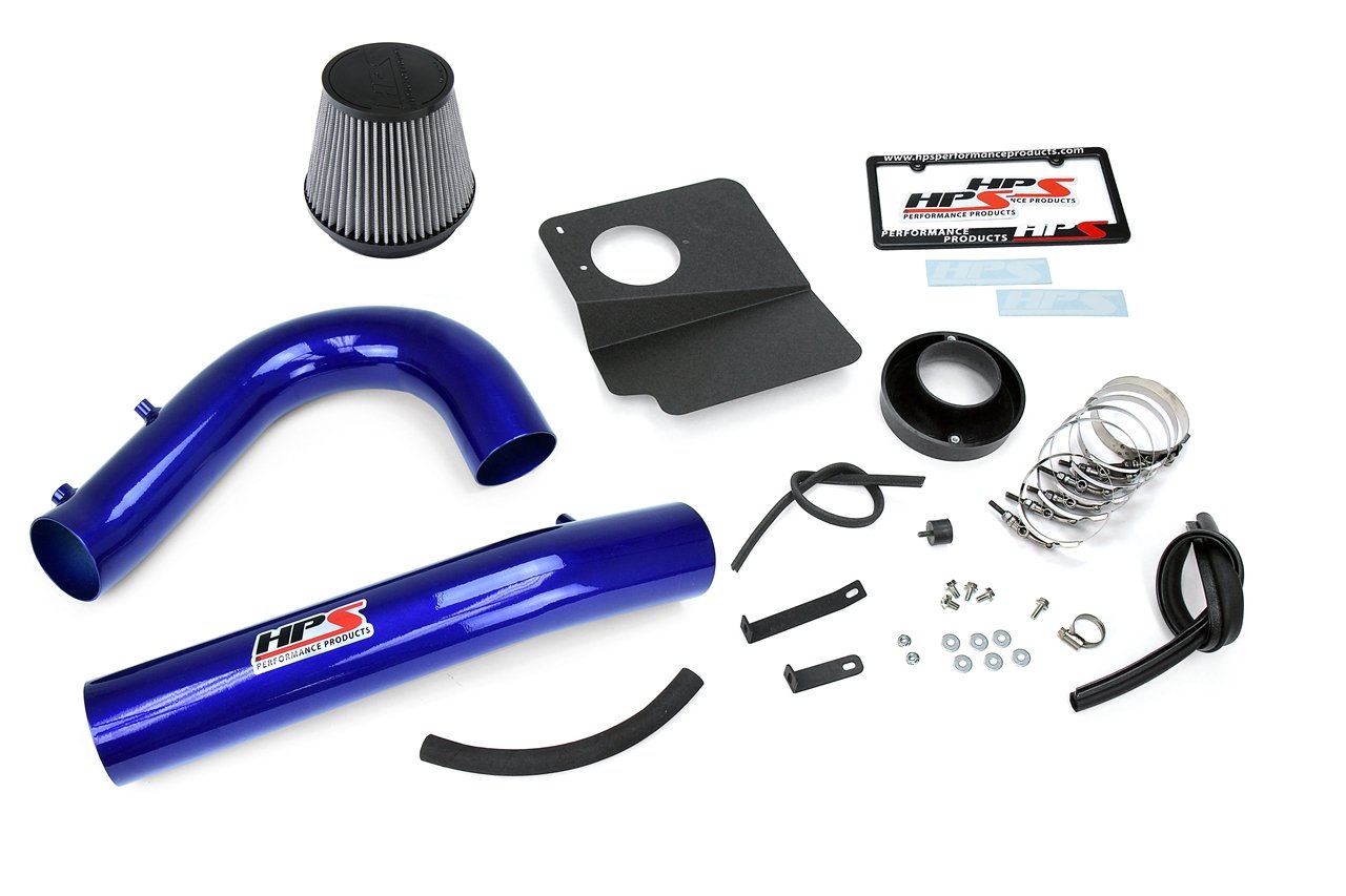 HPS Shortram Air Intake Kit 2011-2018 Dodge Challenger 3.6L V6, Includes Heat Shield, Blue