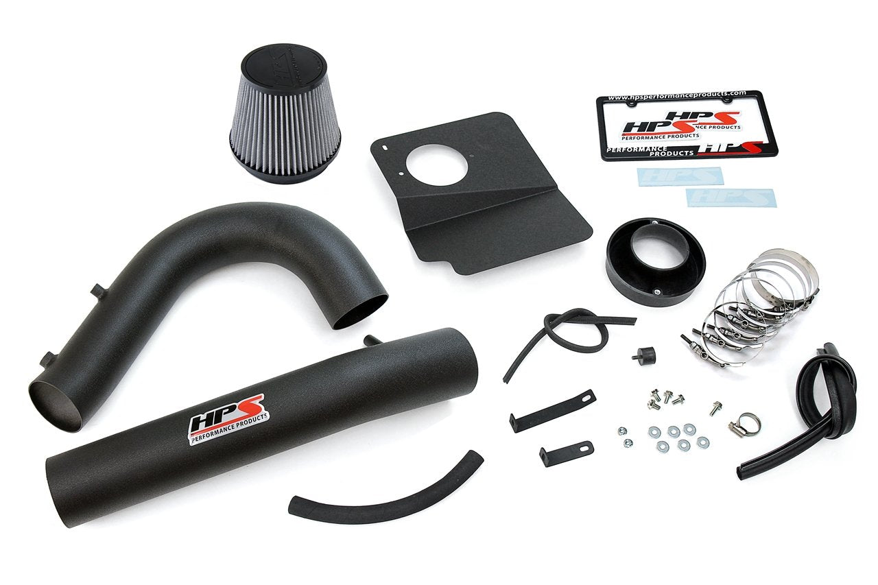 HPS Shortram Air Intake Kit 2011-2018 Dodge Challenger 3.6L V6, Includes Heat Shield, Black