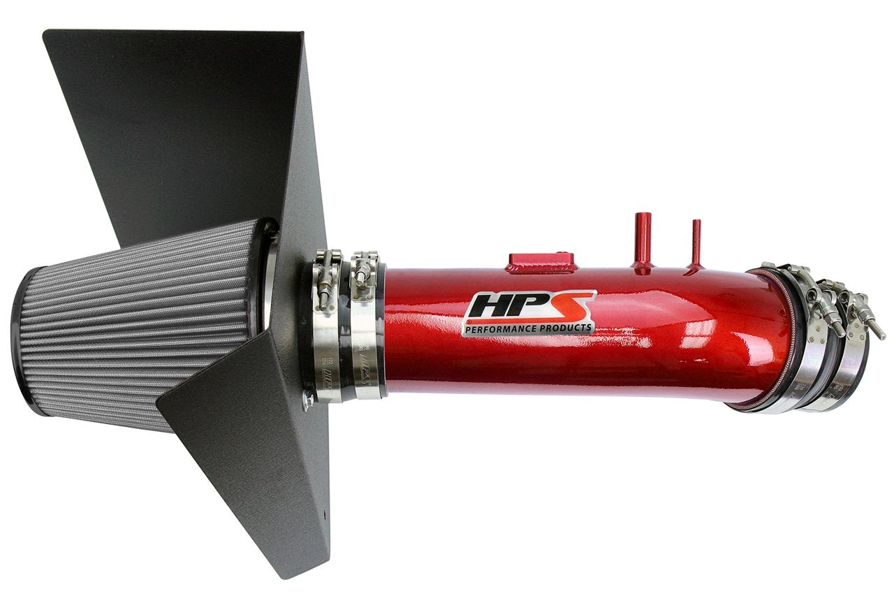 HPS Shortram Air Intake Kit 2012-2019 Toyota Tundra 5.7L V8, Includes Heat Shield, Red