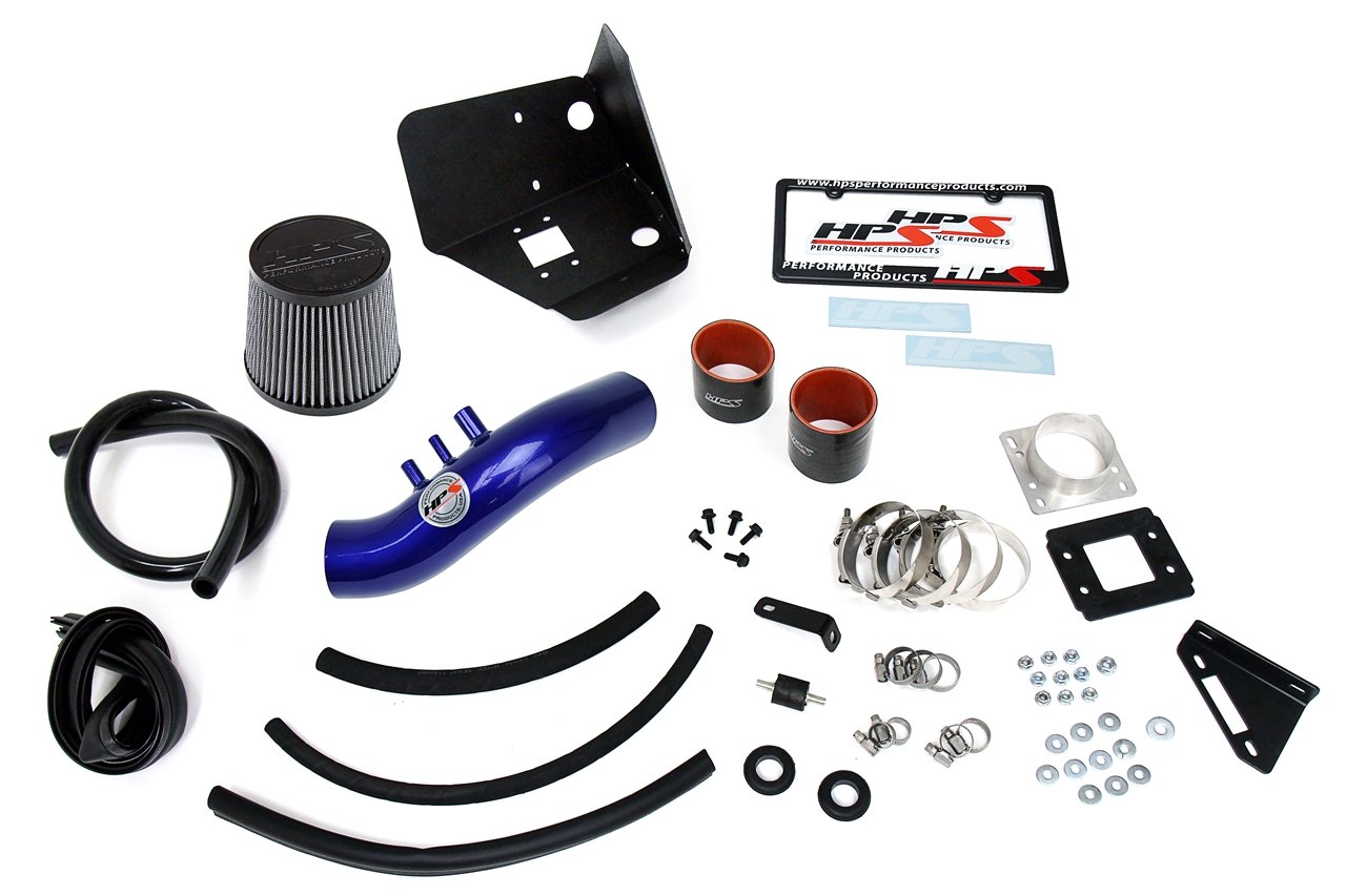 HPS Shortram Air Intake Kit 1989-1995 Toyota Pickup 3.0L V6, Includes Heat Shield, Blue