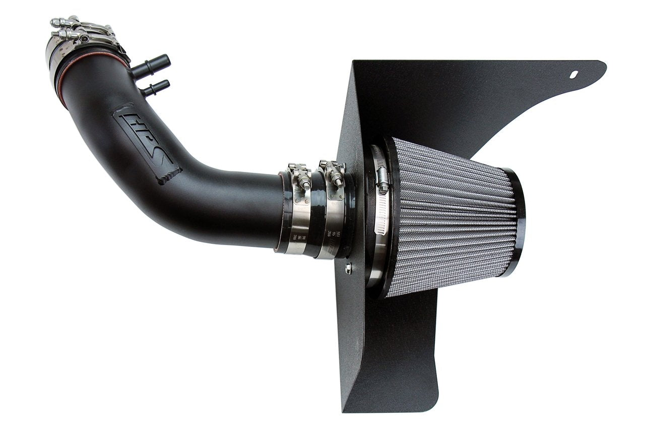 HPS Shortram Air Intake Kit 2015-2017 Ford Mustang 3.7L V6, Includes Heat Shield, Black