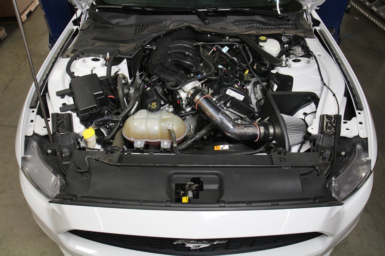 HPS Shortram Air Intake Kit 2015-2017 Ford Mustang 3.7L V6, Includes Heat Shield, Polish