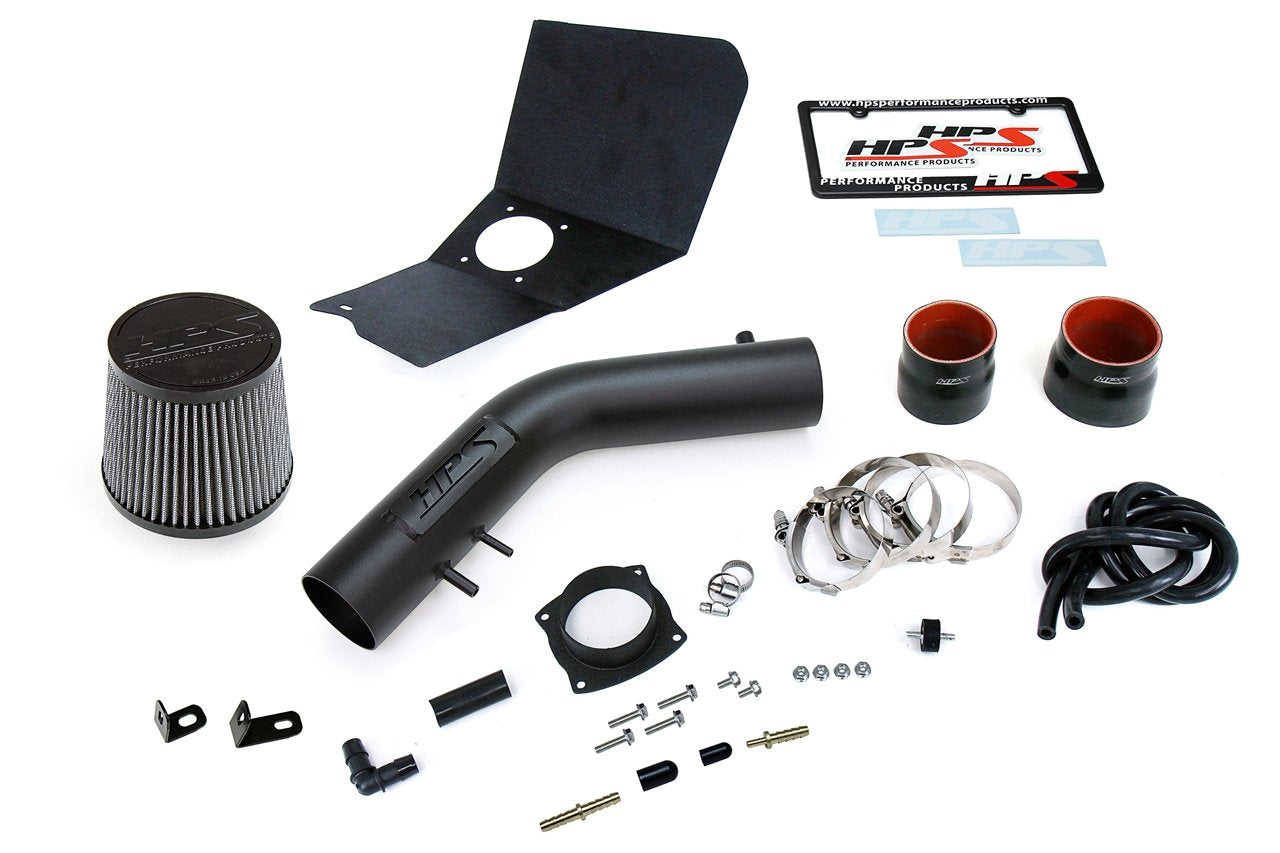 HPS Shortram Air Intake Kit 1995-1999 Toyota Tacoma 2.4L 2.7L, Includes Heat Shield, Black