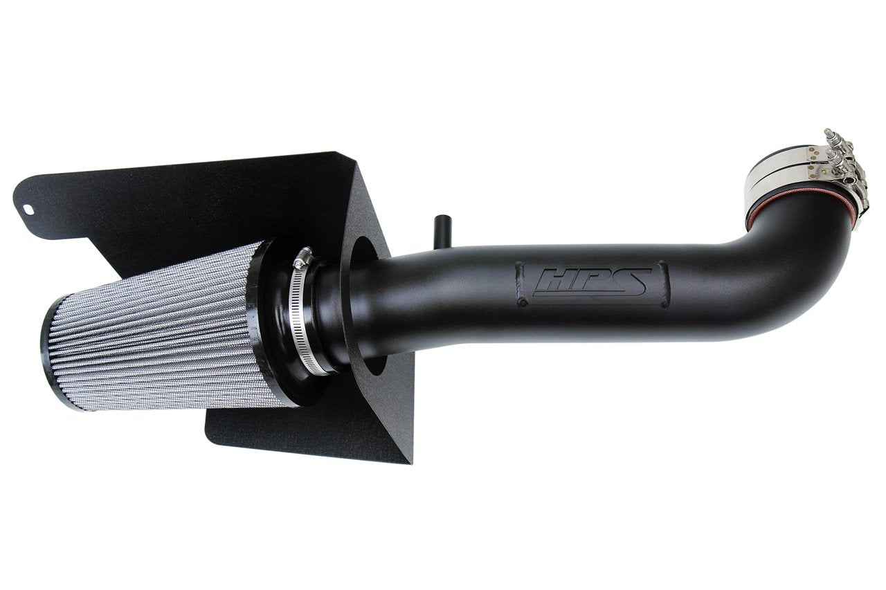 HPS Shortram Air Intake Kit 2012-2018 Jeep Wrangler JK 3.6L V6, Includes Heat Shield, Black