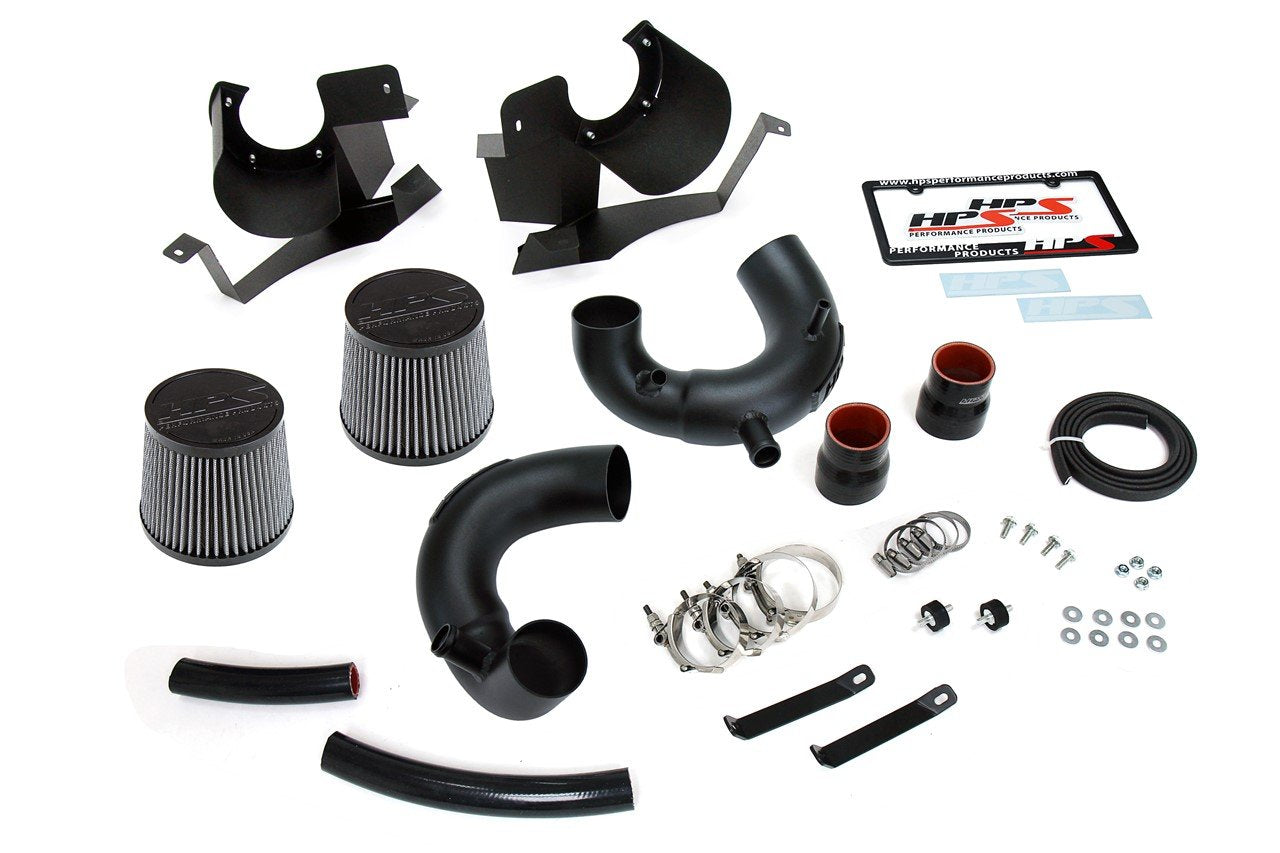 HPS Shortram Air Intake Kit 2018-2019 Kia Stinger 3.3L V6 Twin Turbo, Includes Heat Shield, Black