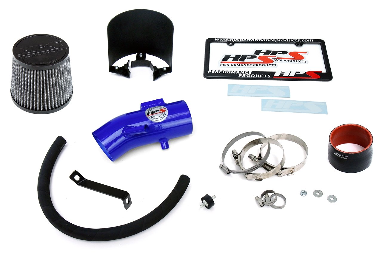 HPS Shortram Air Intake Kit 2013-2016 Nissan Pathfinder 3.5L V6, Includes Heat Shield, Blue