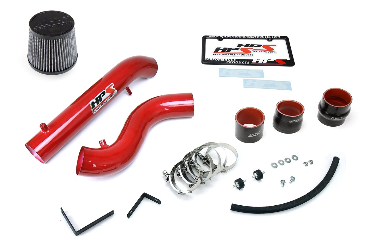 HPS Cold Air Intake Kit 1992-1995 Honda Civic SOHC D Series DOHC B Series, Converts to Shortram, Red
