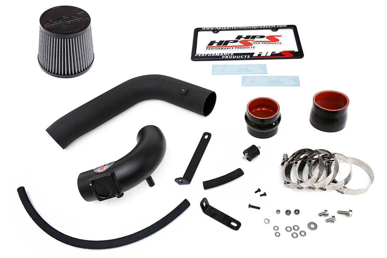 HPS Cold Air Intake Kit 2003-2009 Mazda Mazda3 2.0L 2.3L Non Turbo, Converts to Shortram, Black