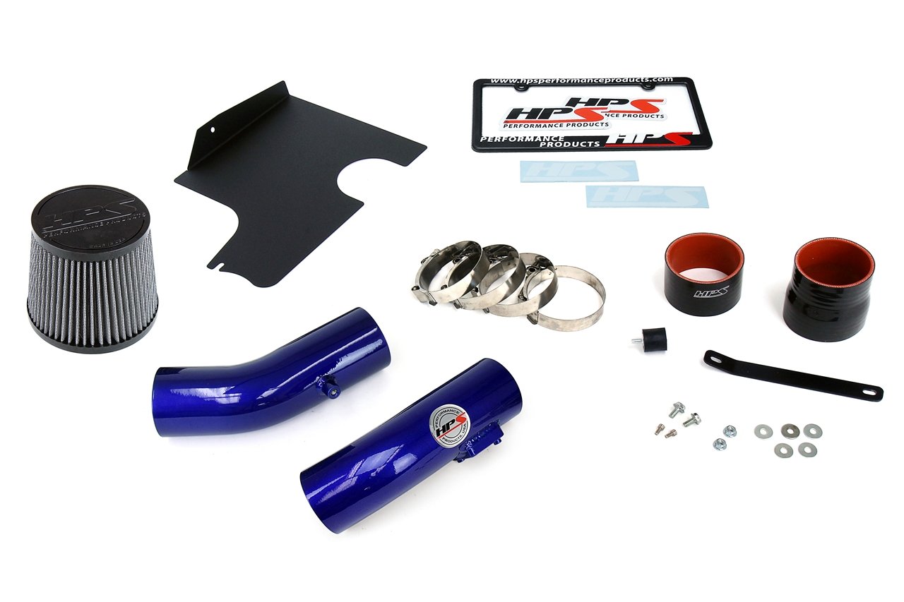 HPS Cold Air Intake Kit 2008-2014 Subaru WRX 2.5L Turbo, Converts to Shortram, Blue