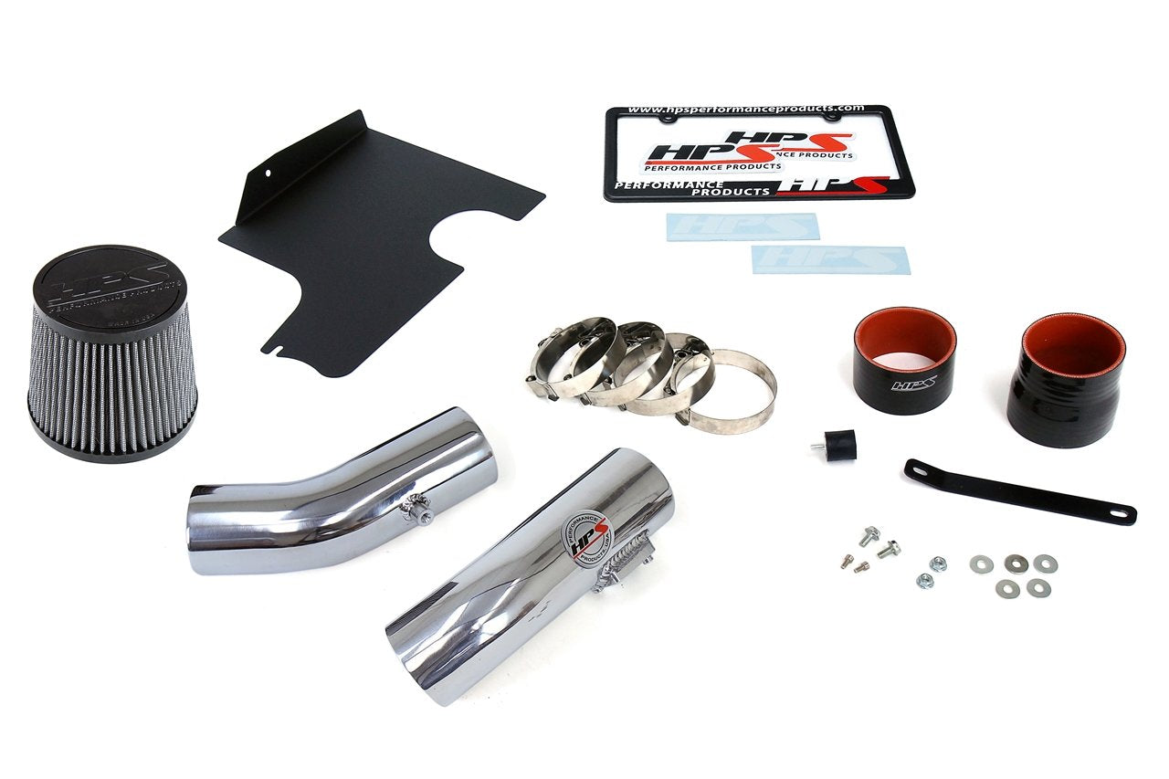 HPS Cold Air Intake Kit 2008-2014 Subaru WRX 2.5L Turbo, Converts to Shortram, Polish