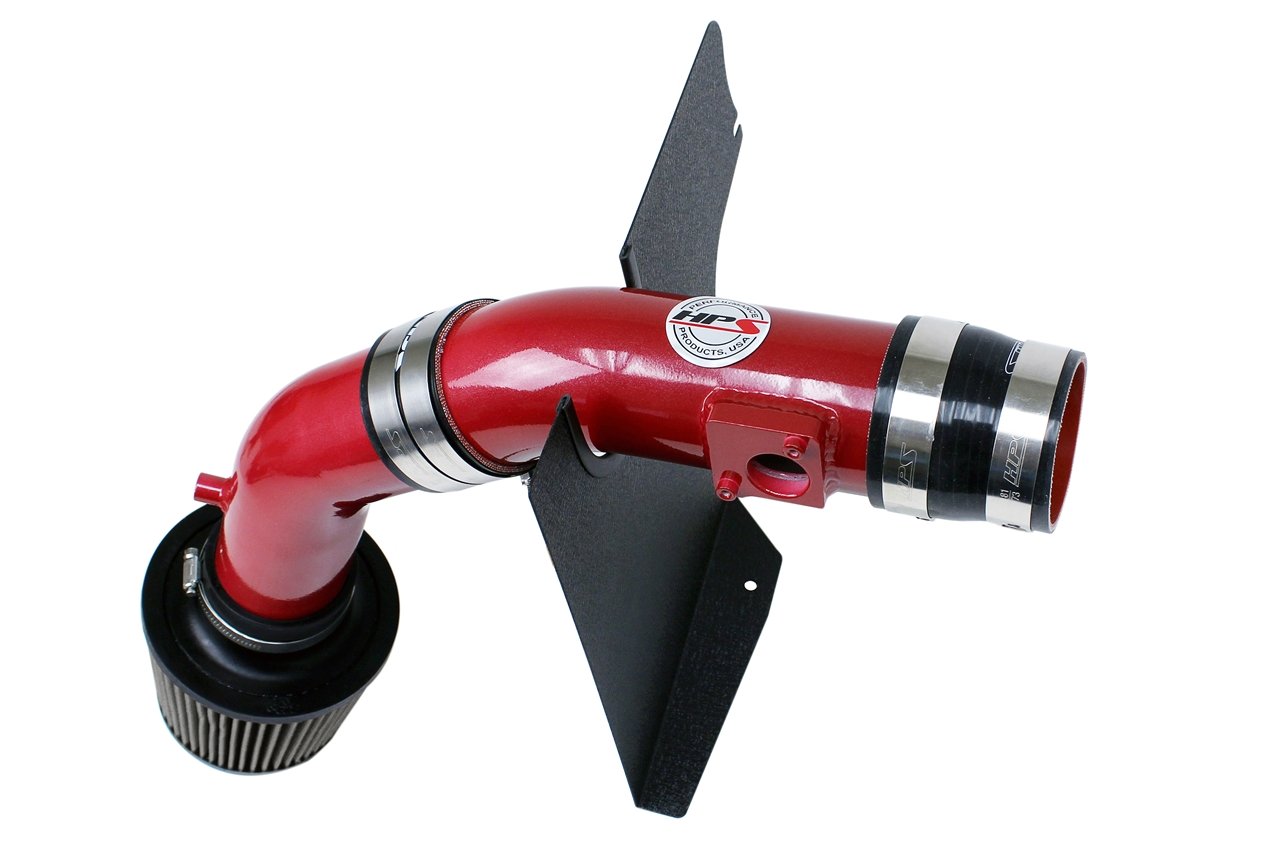 HPS Cold Air Intake Kit 2008-2014 Subaru WRX STI 2.5L Turbo, Converts to Shortram, Red