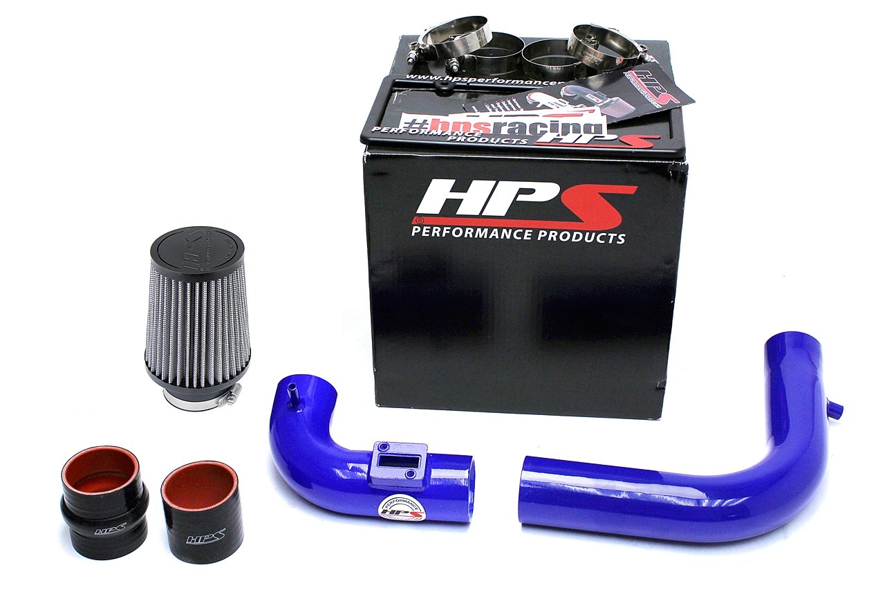 HPS Cold Air Intake Kit 2015-2018 Honda Fit 1.5L Manual Trans., Converts to Shortram, Blue