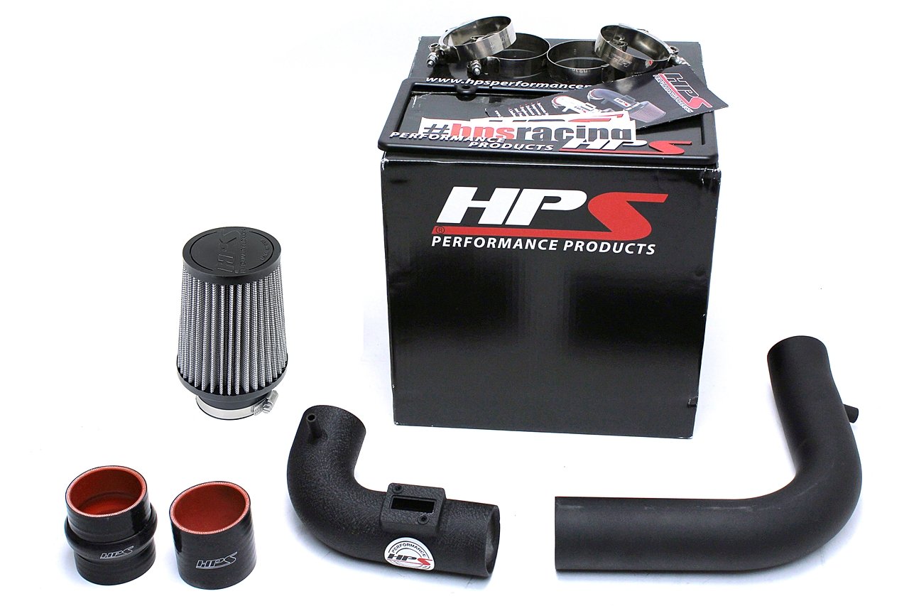 HPS Cold Air Intake Kit 2015-2018 Honda Fit 1.5L Manual Trans., Converts to Shortram, Black
