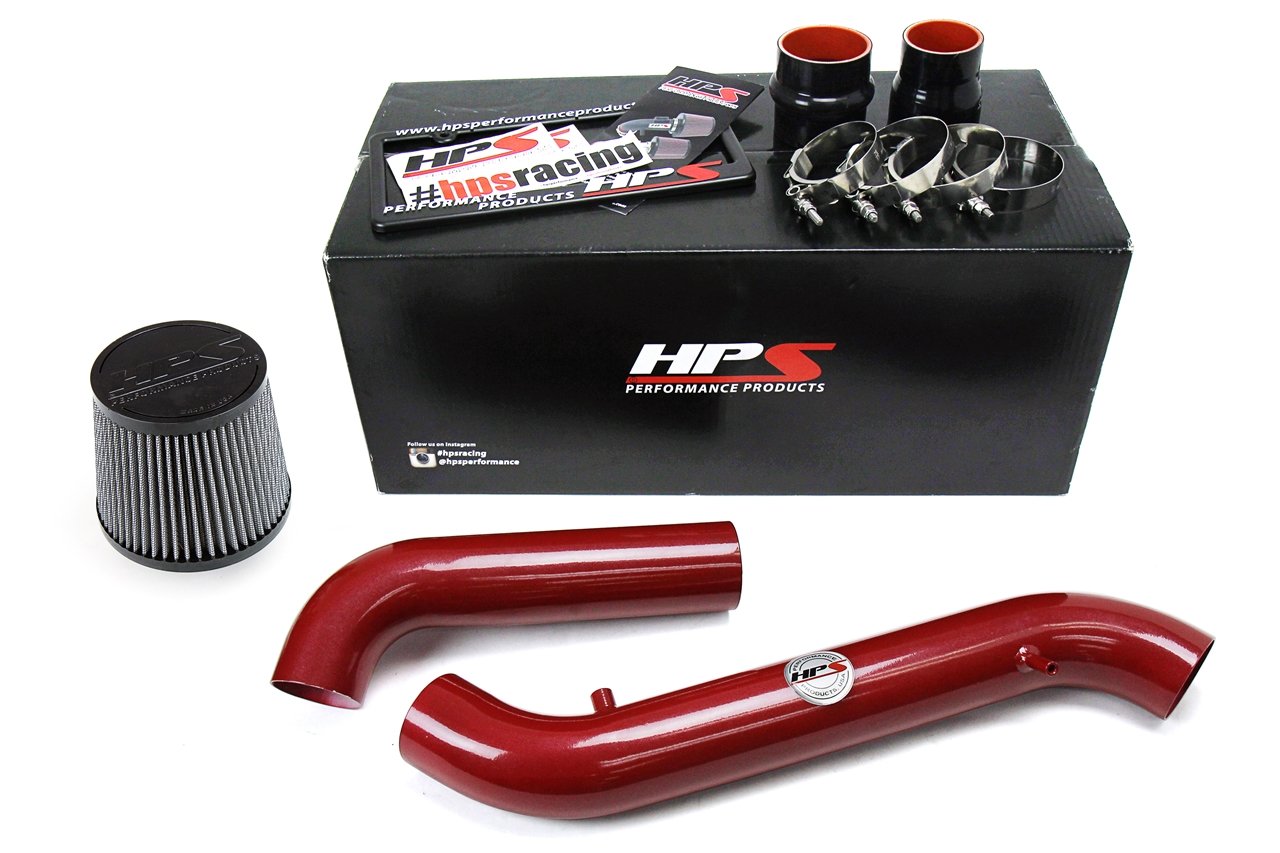 HPS Cold Air Intake Kit 1998-2002 Honda Accord 2.3L DX EX LX VP SE, Converts to Shortram, Red