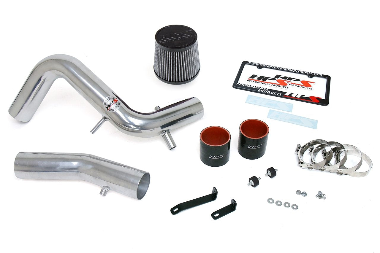 HPS Cold Air Intake Kit 2013-2017 Hyundai Veloster 1.6L Turbo, Converts to Shortram, Polish