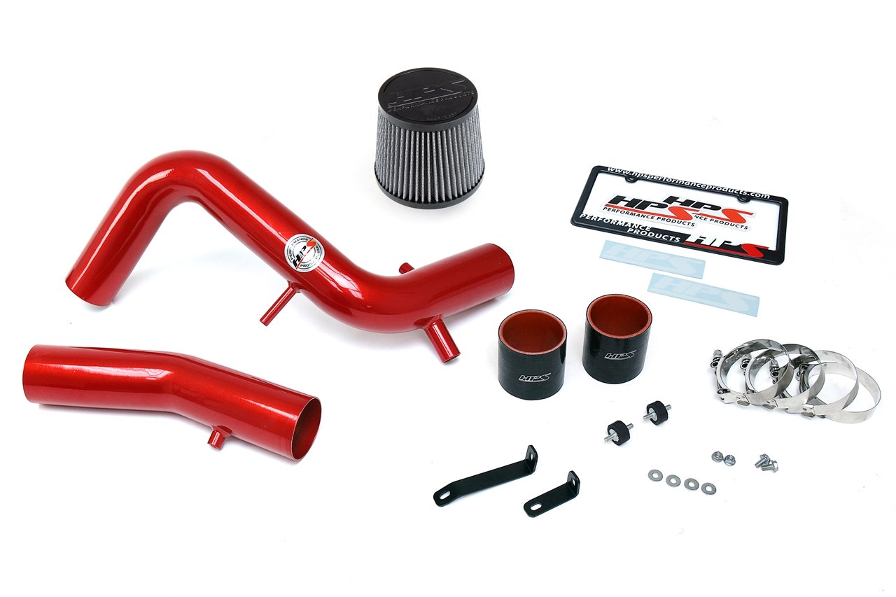 HPS Cold Air Intake Kit 2013-2017 Hyundai Veloster 1.6L Turbo, Converts to Shortram, Red