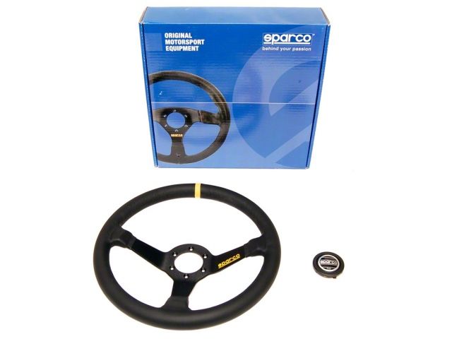 Sparco 345 Competition Black Leather Steering Wheel 350mm