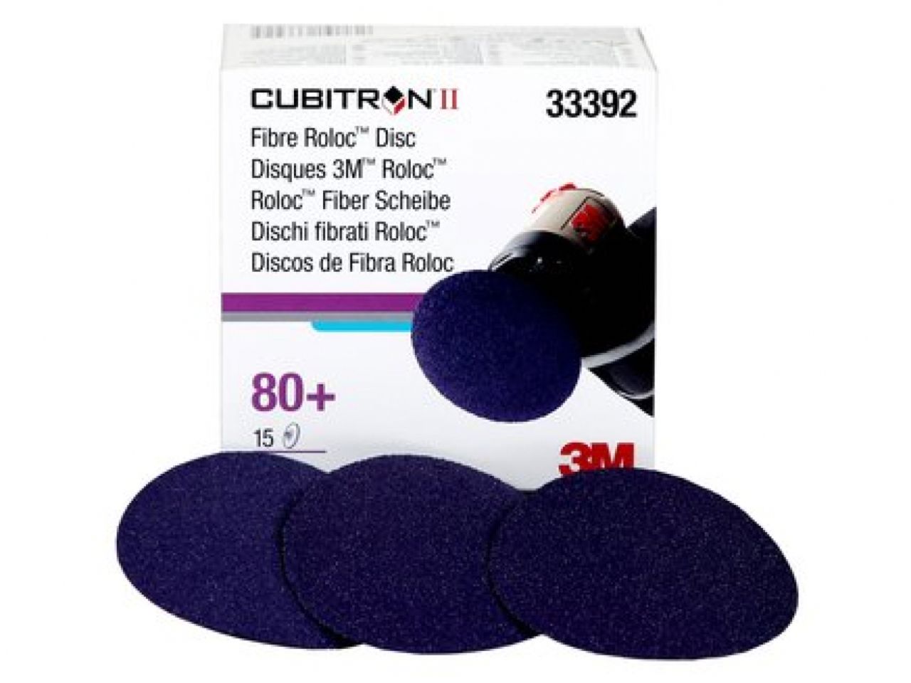 3M CubitronT II RolocT Fibre Disc 786C, 33392, 3 in (75 mm), 80+
