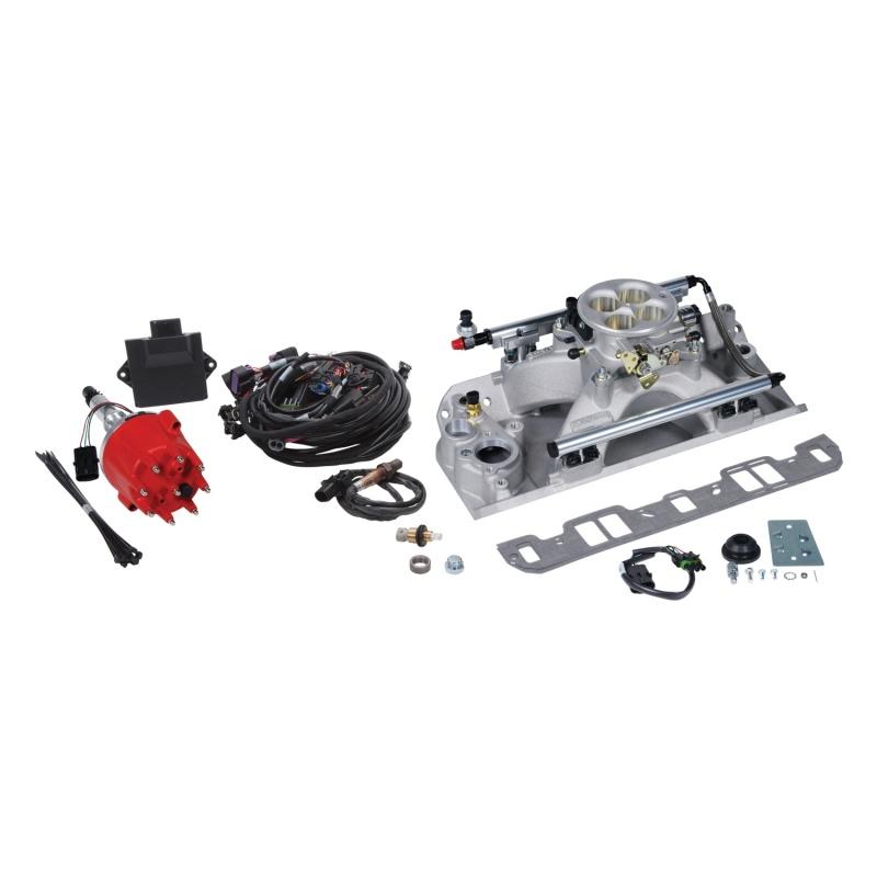 Edelbrock Pro Flo 4 Fuel Injection Kit Seq Port 70-91 AMC 625 Max HP 35 LbHr Injectors Satin 356500 Main Image