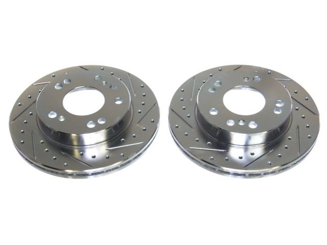P2M Slotted - Drilled Front Brake Rotors (Pair) - Nissan 1989-1998 240SX