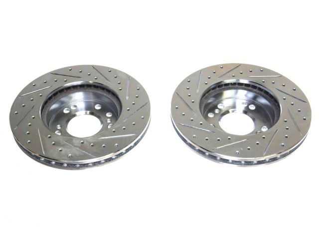 P2M Slotted - Drilled Front Brake Rotors (Pair) - Nissan Z32 300ZX