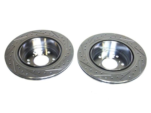 P2M Slotted - Drilled Rear Brake Rotors (Pair) - Nissan Z32 300ZX