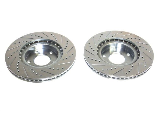 P2M Slotted - Drilled Front Brake Rotors (Pair) - 2003-2005 Nissan Z33
