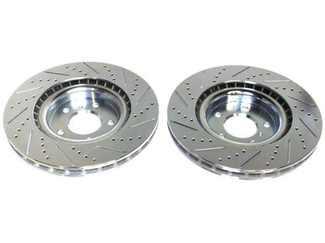 P2M Slotted - Drilled Front Brake Rotors (Pair) (Track)-2003 Nissan Z33