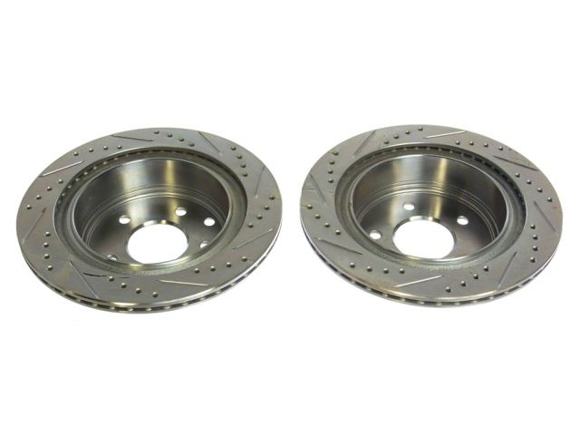 P2M Slotted - Drilled Rear Brake Rotors (Pair) 2003-2005 Nissan Z33