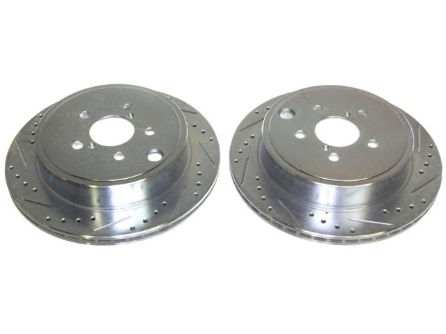P2M Slotted - Drilled Rear Brake Rotors (Pair) - FR-S BRZ