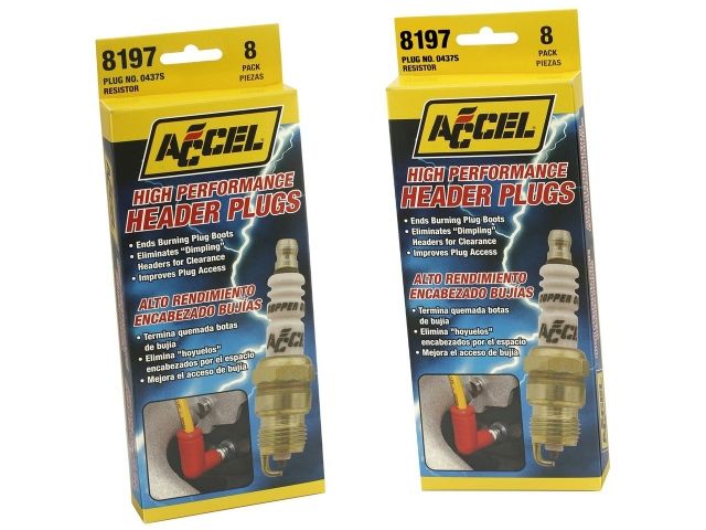 Accel Spark Plugs, Shorty, Gasket Seat, 14mm Thread, .375 in. Reach