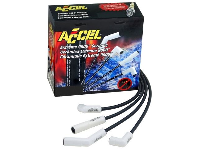 Accel Spark Plug Wires, Extreme 9000 Ceramic, Spiral Core, 8mm, Black