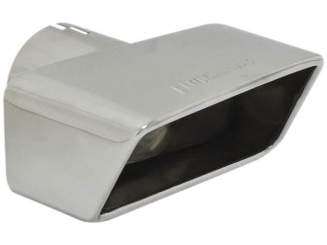 Flowmaster Exhaust Tip, Logo Embossed Polished Stainless, Single Wall, Angle Roll